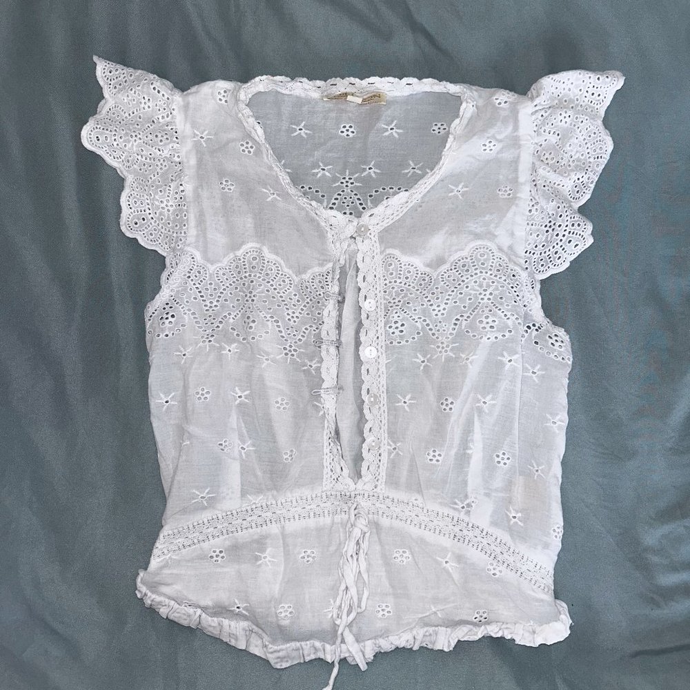 white dainty milkmade top